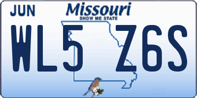 MO license plate WL5Z6S