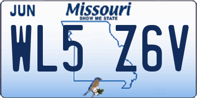 MO license plate WL5Z6V