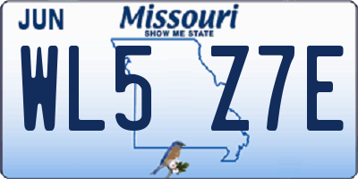 MO license plate WL5Z7E