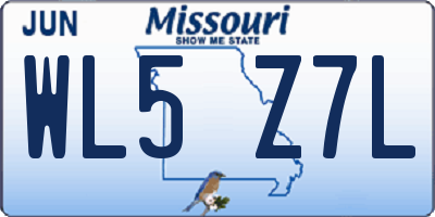 MO license plate WL5Z7L