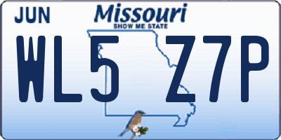 MO license plate WL5Z7P