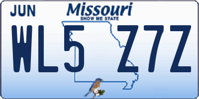 MO license plate WL5Z7Z