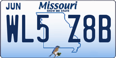 MO license plate WL5Z8B