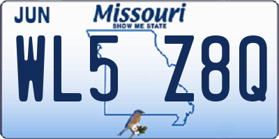 MO license plate WL5Z8Q