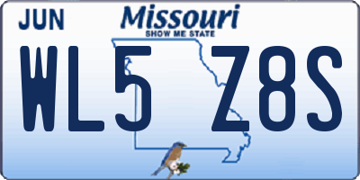 MO license plate WL5Z8S