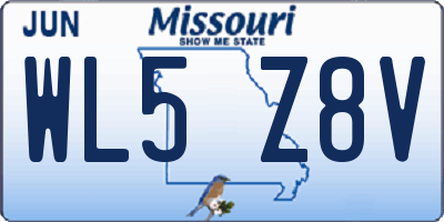MO license plate WL5Z8V