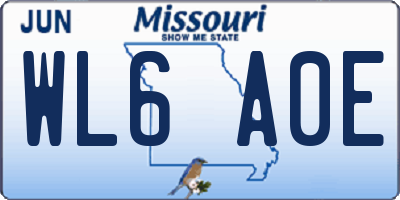 MO license plate WL6A0E