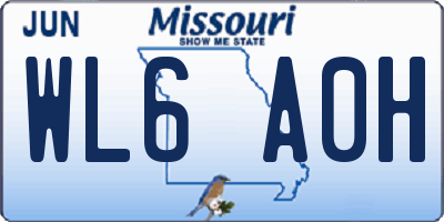 MO license plate WL6A0H