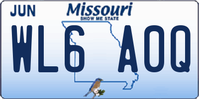 MO license plate WL6A0Q