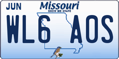 MO license plate WL6A0S