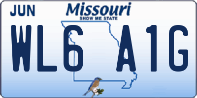 MO license plate WL6A1G