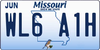 MO license plate WL6A1H