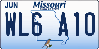 MO license plate WL6A1O