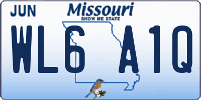 MO license plate WL6A1Q