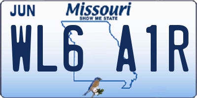 MO license plate WL6A1R