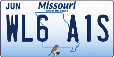 MO license plate WL6A1S