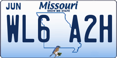 MO license plate WL6A2H