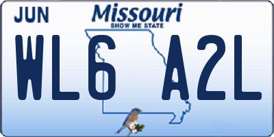 MO license plate WL6A2L