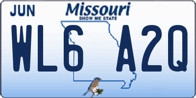 MO license plate WL6A2Q