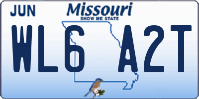 MO license plate WL6A2T