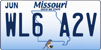 MO license plate WL6A2V