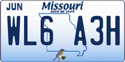 MO license plate WL6A3H