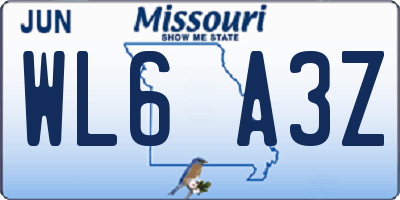 MO license plate WL6A3Z
