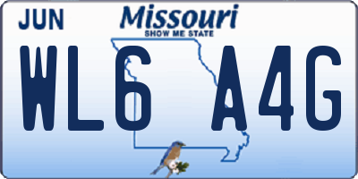 MO license plate WL6A4G