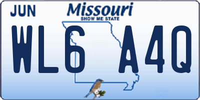 MO license plate WL6A4Q