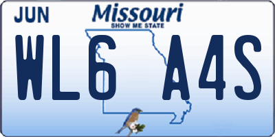 MO license plate WL6A4S