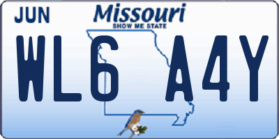 MO license plate WL6A4Y
