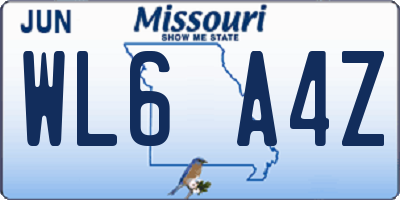 MO license plate WL6A4Z