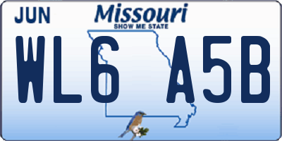 MO license plate WL6A5B