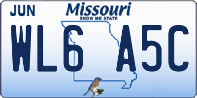 MO license plate WL6A5C