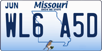 MO license plate WL6A5D