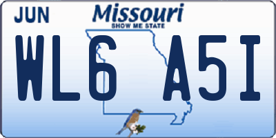 MO license plate WL6A5I