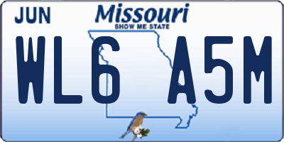 MO license plate WL6A5M