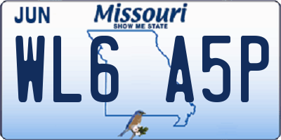 MO license plate WL6A5P