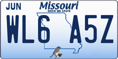 MO license plate WL6A5Z
