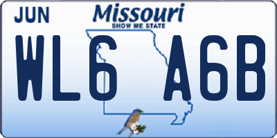 MO license plate WL6A6B