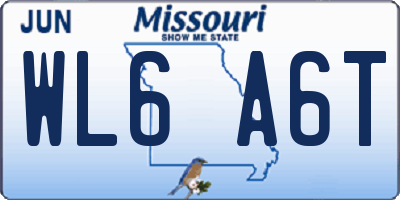 MO license plate WL6A6T