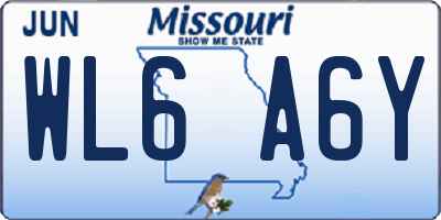 MO license plate WL6A6Y