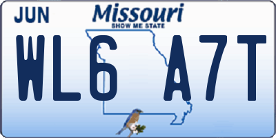MO license plate WL6A7T