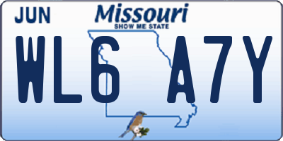 MO license plate WL6A7Y