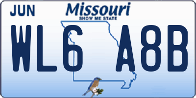 MO license plate WL6A8B