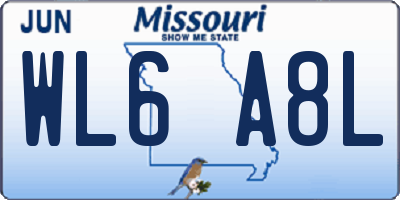 MO license plate WL6A8L