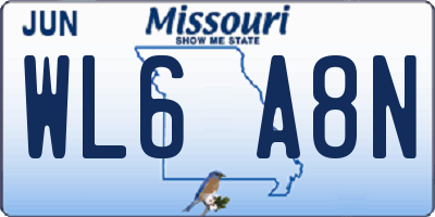 MO license plate WL6A8N