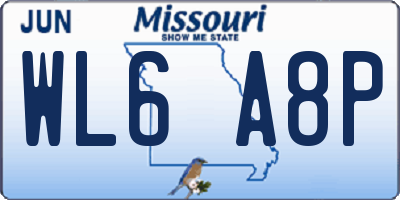 MO license plate WL6A8P