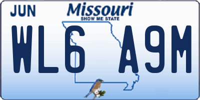 MO license plate WL6A9M