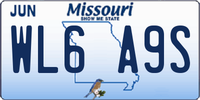 MO license plate WL6A9S